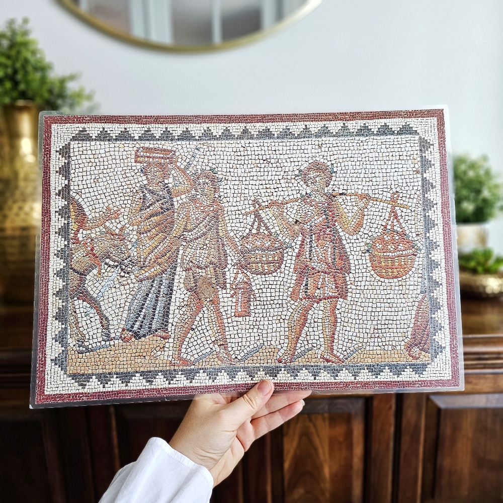 Detail Of The Dionysis Mosaic, Plastified Art Print Zippori National Park Israel